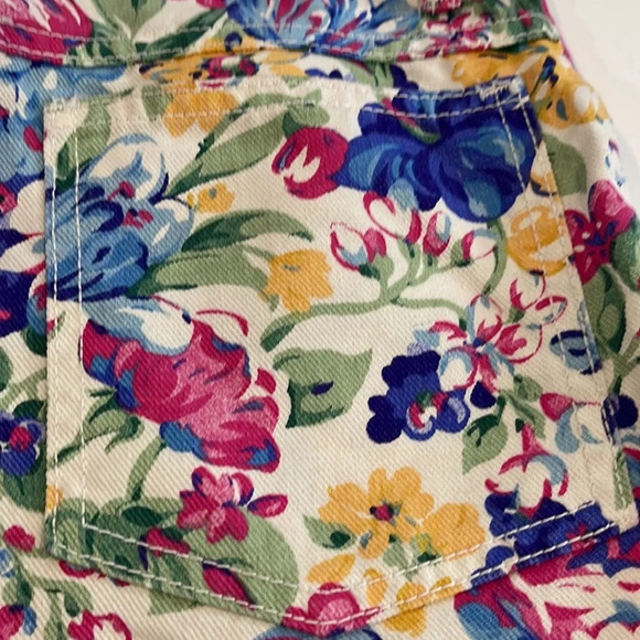Vintage 90s Paris Blues Denim Shorts High Rise Floral Size 9 Juniors - Picture 10 of 12